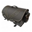 Motorcycle Black Leather Top Case / Rear Bag / Sissybar Bag Saddlebag K22B/E