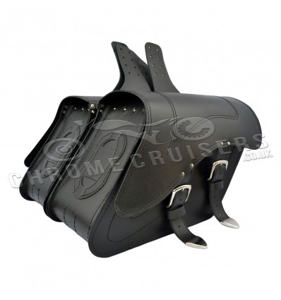 Motorcycle universal throw over leather saddlebags panniers C29A