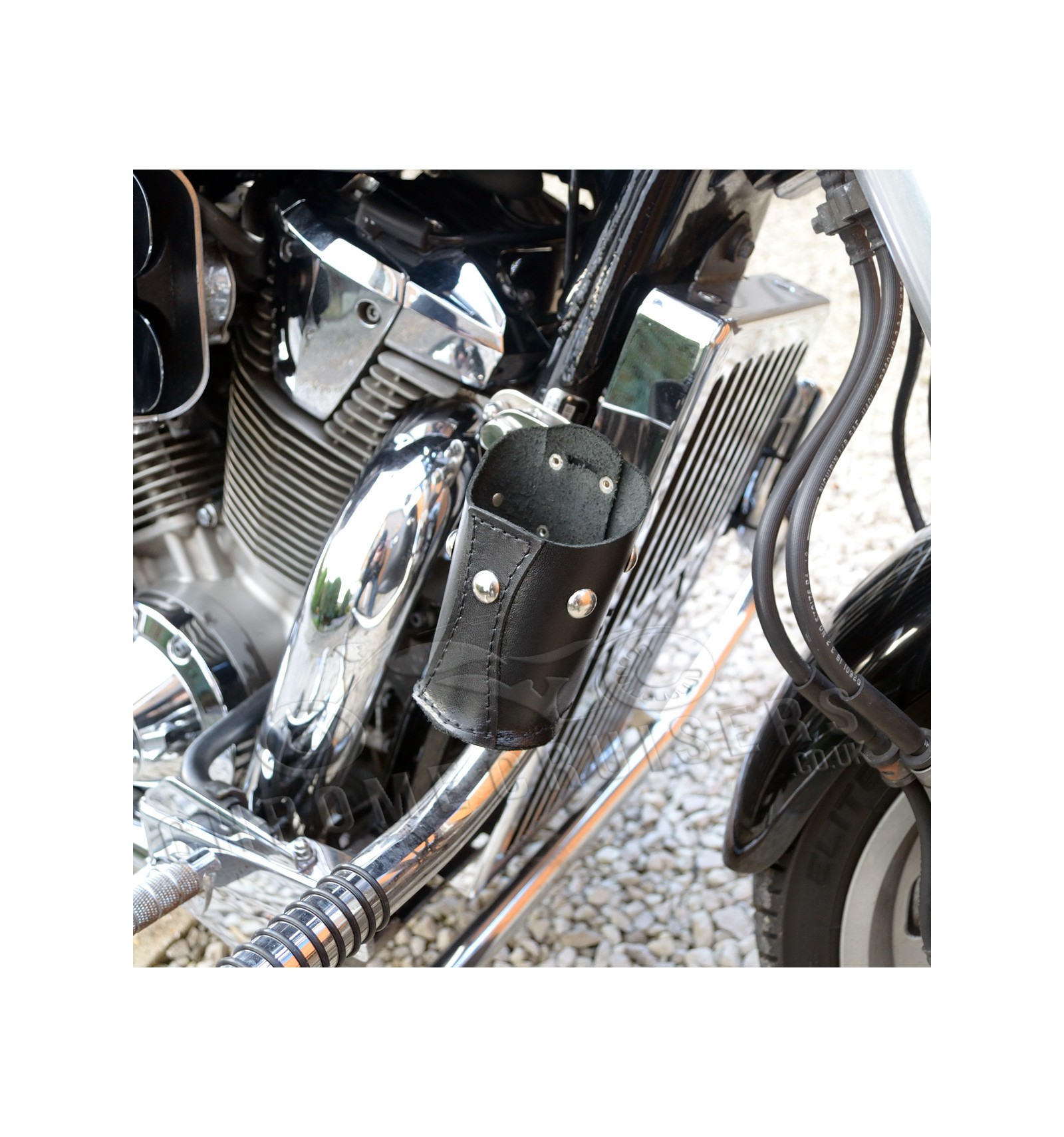 Motorrad Leder Getränkehalter - mit Nieten (N1B) - CC EUROPE sp. z