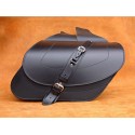 Motorcycle Black leather saddlebags panniers C30A
