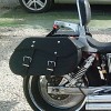 Motorrad Universal Throw Over Black Leder Satteltaschen Packtaschen (Paar) C12A