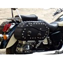 Motorcycle Universal Throw over Leather Saddlebags Panniers studded (pair) C12B