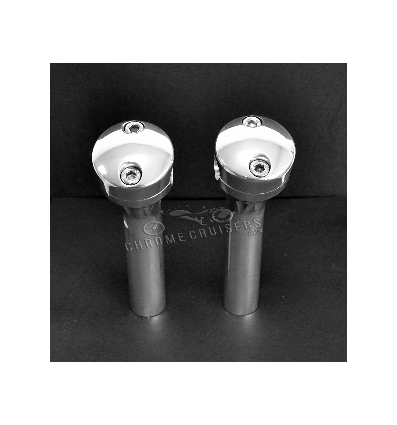 Polished Aluminium Risers 6.10" / 155mm Set for 1inch handlebars CC