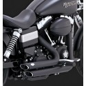 Harley Davidson Dyna (12-17) 2-IN-2 SHORTSHOTS VERSETZT SCHWARZ VOLLAUSPUFFANLAGE