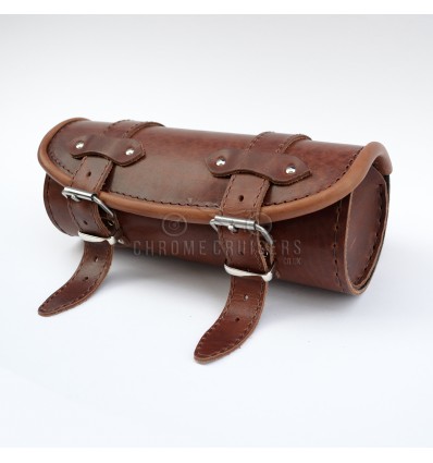 MOTORCYCLE UNIQUE BROWN LEATHER TOOL ROLL / BAG / POUCH