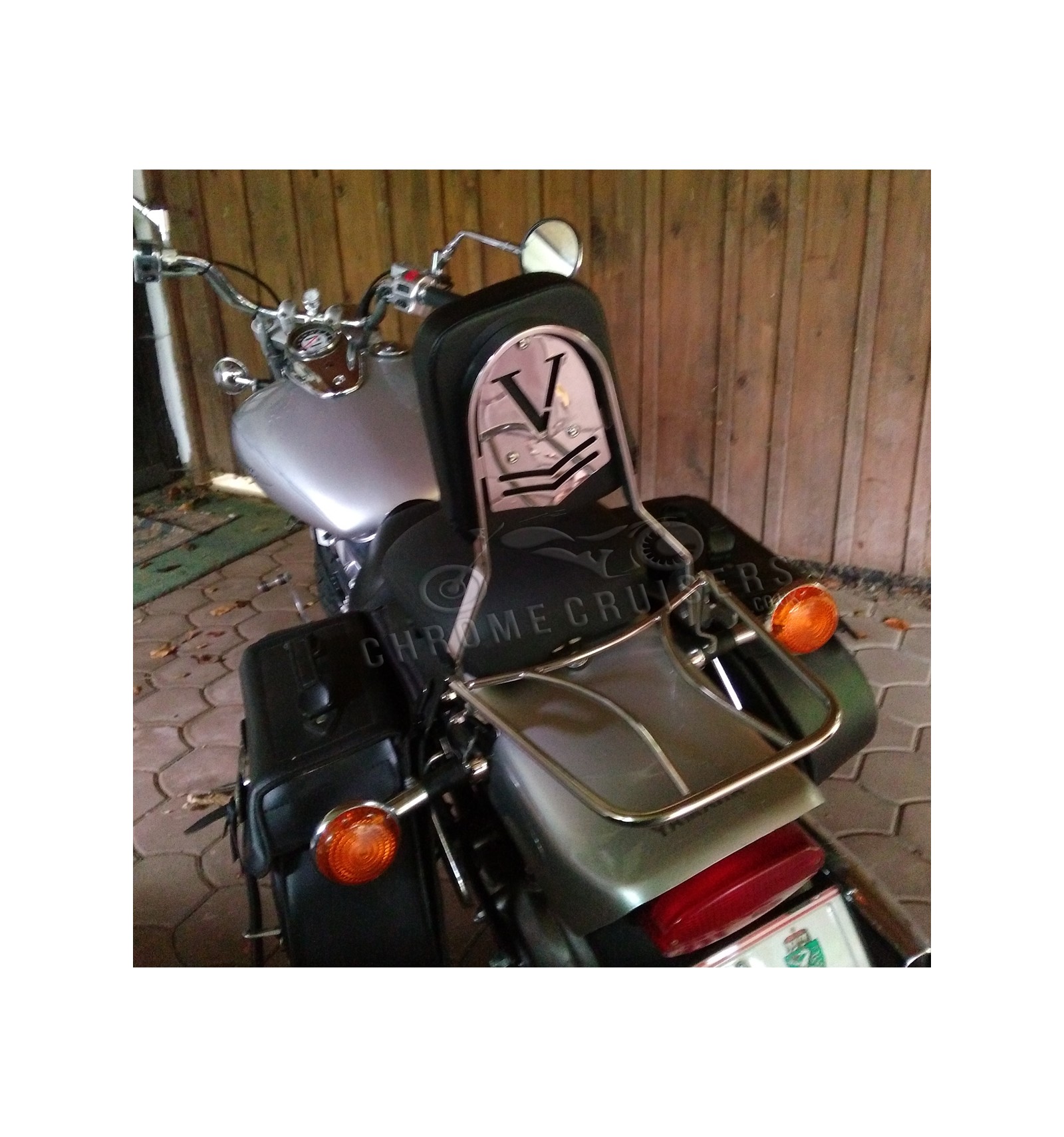 Yamaha XVS650 Drag Star V-Star Tank Bra - Black Cowhide Split Leather Panel Pad