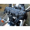 Motorrad Schwarzes Leder Werkzeugrolle mit Nieten und Quasten