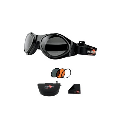 Bobster BUGEYE II Motorcycle Goggle with 3 sets of lenses