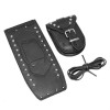 Harley Davidson Softail / Fat Boy Black Genuine Leather Tank Panel with Pouch - Studded