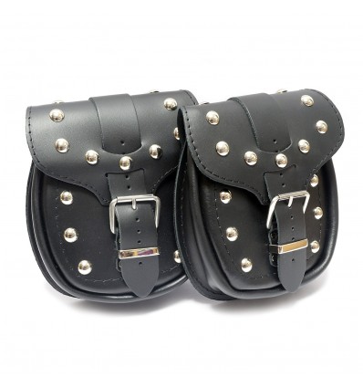 Motorcycle leather pouch - studded (Ki3B)