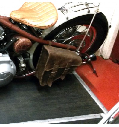 Harley Davidson Softail Braided Brown Rear Leather Bag