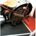 Motorcycle Braided Brown Rear Leather Single Bag - Harley Davidson / Kawasaki / Yamaha