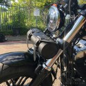 Motorrad Schwarzes Leder Werkzeugrolle / Satteltasche (C3A)