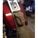 Harley Davidson Softail / Fat Boy Braun Echtes Leder Tankverkleidung mit Tasche - Nieten