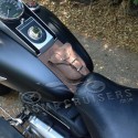 Harley Davidson Softail / Fat Boy Braun Echtes Leder Tankverkleidung mit Tasche - Plain