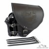 Harley Davidson Softail Slim Breakout Black Leather Single Swingarm Saddlebag (SKULL) with bottle holder