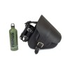 Black Genuine Leather Swingarm Saddlebag / Pannier with detachable bottle holder