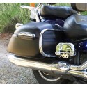 Universal Motorcycle Black Leather Hard Saddlebags / Panniers / Cases
