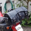 Motorrad schwarzes Leder Topcase / Hecktasche / Sissy Bar Bag