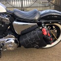 Harley Davidson Sportster Black Genuine Leather Saddlebag with Maltese Cross