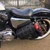 Harley Davidson Sportster Black Genuine Leather Saddlebag with Maltese Cross