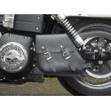 Harley Davidson Dyna Schwarz Leder Swingarm Single Bag mit Montagesatz