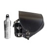 Harley Davidson Softail / FatBoy / Breakout - Black Leather Swingarm Saddlebag with Bottle Holder and FUEL Bottle