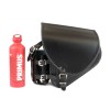 Harley Davidson Softail / FatBoy / Breakout - Black Leather Swingarm Saddlebag with Bottle Holder and FUEL Bottle