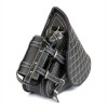 Black Genuine Leather Swingarm Saddlebag / Pannier with detachable bottle holder (C90)