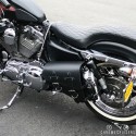 Harley Davidson Sportster XL - Black Leather Saddlebag with bottle holder
