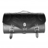 Motorcycle Leather Rear Bag / Top Case / Sissy bar bag with lock - Black Demon