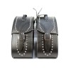Motorcycle Black Leather Large Saddlebags (pair) C20A