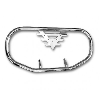 Chrome Engine Guard Crash Bar For Yamaha V-Star 400 Classic 1998-2016 - Iron Construction, Pre-Drilled Holes