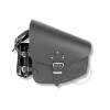 Harley Davidson Softail / FatBoy / Breakout - Schwarze Lederschwinge Satteltasche mit Flaschenhalter und TANKFLASCHE