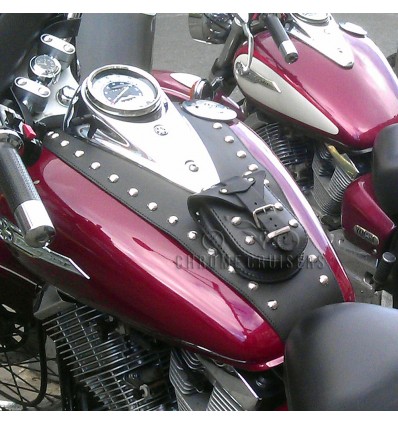 Yamaha XVS125 Drag Star Leder Tankverkleidung mit Nieten