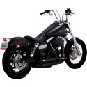 Harley Davidson Dyna (12-17) 2-IN-2 SHORTSHOTS VERSETZT SCHWARZ VOLLAUSPUFFANLAGE