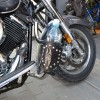 MOTORRAD BIKER CUSTOM LEDER GETRÄNKEHALTER MIT ADLEREMBLEM / NIETEN