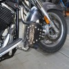 MOTORRAD BIKER CUSTOM LEDER GETRÄNKEHALTER MIT ADLEREMBLEM / NIETEN