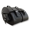 Motorcycle Black Leather Large Saddlebags (pair) with a Lock C262A