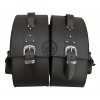 Motorcycle Black Leather Large Saddlebags (pair) with a Lock C262A