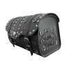 Motorcycle Black Leather Rear Bag / Sissy bar bag Top Case with lock and studs (K15B)