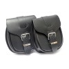 Motorcycle Black Leather Rear Bag / Sissy bar bag Top Case with lock and studs (K15B)