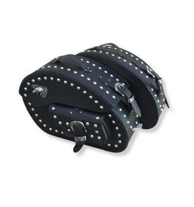 Motorrad Schwarzes Leder Große Satteltaschen (Paar) C5B