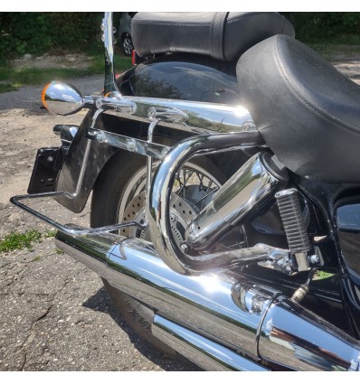 Honda VT750 C4 RC50 (2008-2018) Shadow Chrome Rear Crash Bars / Saddlebag Guards